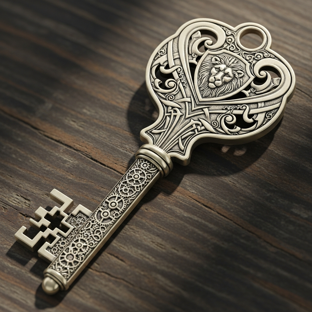 Specialdesignet nøgle med unikt mønster